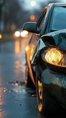 Poster - A vehicle stopped at an intersection or parking lot