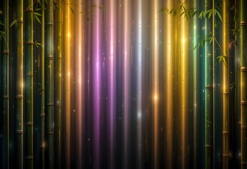 Poster - Ethereal Bamboo Forest Backdrop, Featuring Lush Greenery, Subtle Texture, And Luminous Gradients. Captivating Visual For Backgrounds, Artistic Projects, And Creative Designs. Ideal For Projects