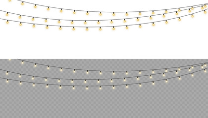 Wall Mural - Christmas bulbs twinkle with gentle shine. Wreath light chain wraps celebration invite. Neon sparkle shapes warm visual mood. Transparent light arc highlights festive promo.