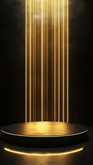 Poster - A lit up stage entrance with a beam of light shining out, great for concert or event imagery