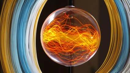 Poster - Intriguing Abstract Sphere Energy, Light, and Swirling Forms