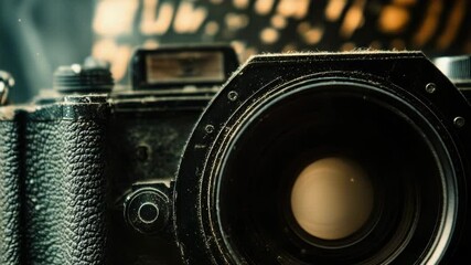 Poster - An old-fashioned camera with a bright flash, ideal for use in low-light conditions or as a nostalgic prop