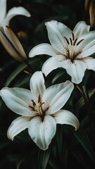 Poster - Detailed view of a cluster of white blossoms