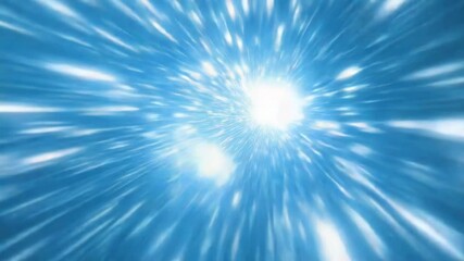 Poster - A vibrant blue and white background featuring a stylized starburst design