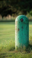 Poster - A fire hydrant sits atop a lush green field, surrounded by nature