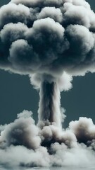 Aufkleber - A large cloud of smoke is seen rising from the surface of a body of water