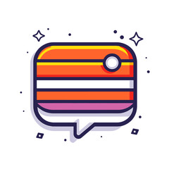 Poster - Colorful Striped Speech Bubble with Circular Detail