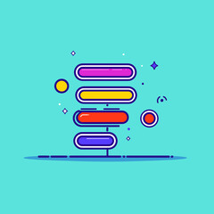 Poster - Colorful Stacked Rectangles Abstract Design Element
