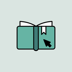 Poster - E book icon vector, Education online icon, Electronic book sign