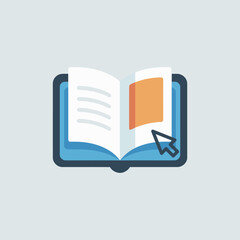Poster - E book icon vector, Education online icon, Electronic book sign