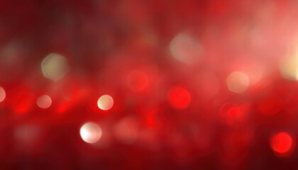 Poster - soft red bokeh background with glowing light orbs and dreamy blurred texture for festive banner, romantic print, holiday card, or luxury branding design

