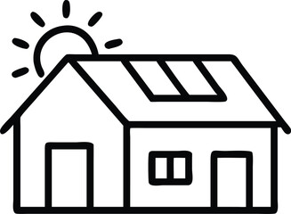 Poster - Black house silhouette vector illustration, a residential building icon with a window and roof design on a white background