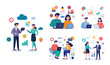 © MarufIslam - Illustration of business data transfer ideas. Flat style design set