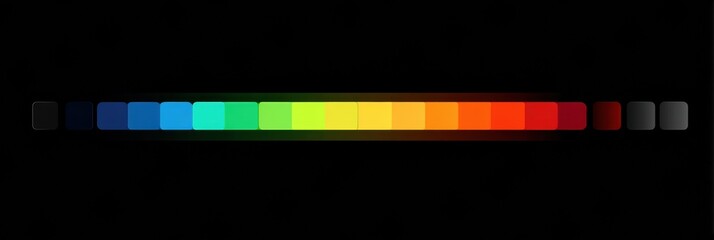 Poster - Glowing Segments of an Emotional Spectrum Bar Representing Various Emotions in Vibrant Colors Displayed Against a Dark Background