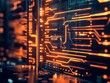 © Dariya - Glowing Orange Data Center Servers on Dark Circuit Board