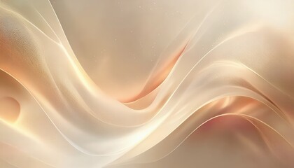 Poster - luxurious fluid beige and gold abstract wave background with glowing silk texture and soft shimmer for web design, branding, digital wallpaper, or print media

