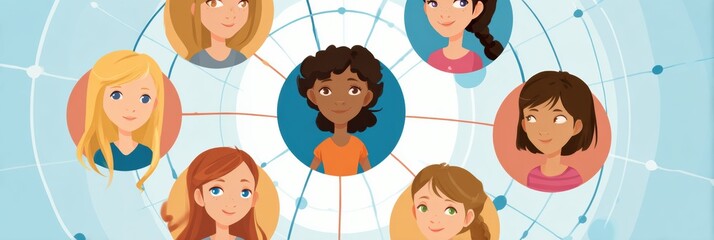 Poster - Emotional Circle Support Map Showcasing Young Patients Connected Through Shared Experiences