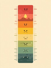 Poster - Emotional Thermometer Layout Showing Calm to Crisis Scale With Various Facial Expressions Illustrating Feelings