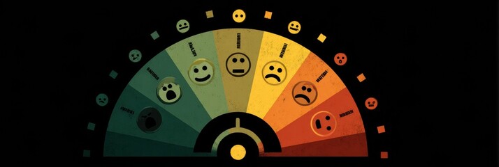 Poster - Emotional Wheel Displaying Feelings Categorized by Intensity in a Vibrant Gradient From Joy to Sadness