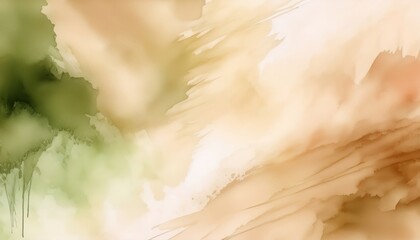 Poster -  soft green and beige watercolor texture with organic flowing gradients and natural brush strokes, ideal for web design, packaging, branding, and background use
