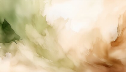 Poster -  soft green and beige watercolor texture with organic flowing gradients and natural brush strokes, ideal for web design, packaging, branding, and background use