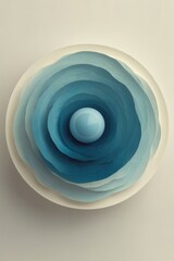 Poster - abstract artwork blending geometric layers with a central blue sphere