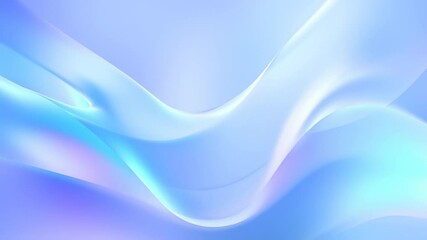Poster - Soft flowing abstract waves exhibit calming pastel colors, creating a tranquil atmosphere. Clean blue and white hues blend harmoniously. Concept of wellness, relaxation, mindfulness