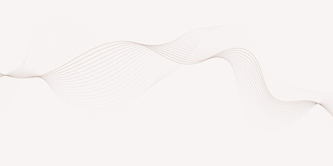 Poster - Abstract modern minimalist style design featuring flowing blue lines wavy pattern light against a clean white background.