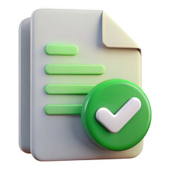 Fototapete - 3d rendered approved document icon isolated on transparent background