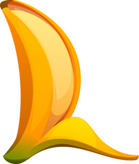Fototapete - Summer vacation leisure cartoon font banana fruit letter L. Holiday trip type element, summer vacation vector English alphabet typeset symbol. Tourist travel font letter or kids ABC typeface sign