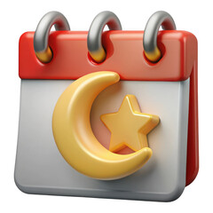 Fototapete - 3d rendered ramadan calendar icon isolated on transparent background