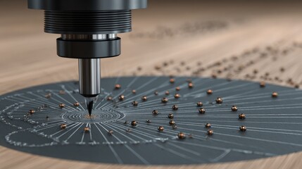 Poster - CNC jewelry milling machine executing toolpath from CAD input file