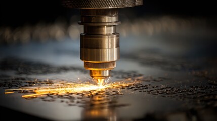 Poster - High-power laser beam etching tool specifications on machine part