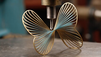 Poster - Jewelry prototype carved from brass using D CNC milling system