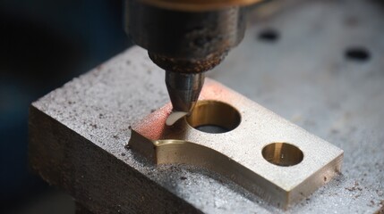 Poster - Pendant secured in jig while robotic polishing head smooths surface contours