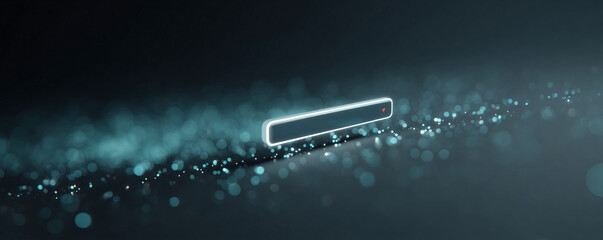 Poster - Sleek, minimalist bar design with glowing effect, surrounded by shimmering bokeh lights. Ideal for technology, progress, or data visualization concepts. Modern feel.