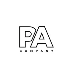 Aufkleber - Letter P and A, PA logo design template. Minimal monogram initial based logotype.