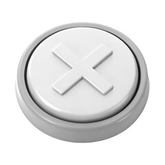 Poster - White 3 D Close Button Icon Grey Border Isolated image