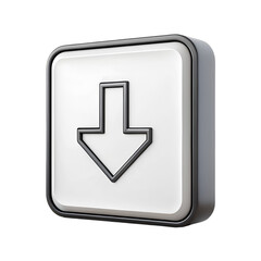 Poster - 3 D Render Download Icon Black Gray White Arrow image