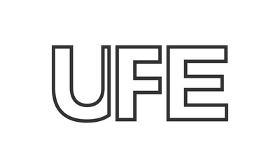 Poster - UFE logo design template with strong and modern bold text. Initial based vector logotype featuring simple and minimal typography. Trendy company identity.