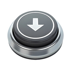 Poster - Dark Gray Download Button 3 D Icon Silver Ring White Background