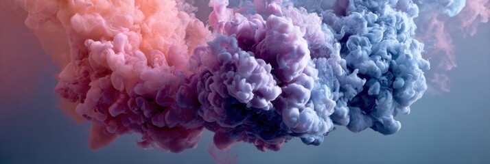 Poster - Faded Color Blobs Dissolve Into Mist, Creating an Ethereal Atmosphere in Soft Pastel Shades