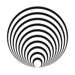 Poster - Concentric arc design. Circular ring layers. Vector spiral pattern. Gradient black form.