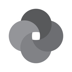 Poster - Circular harmony symbol. Vector illustration. Gray gradient circles.