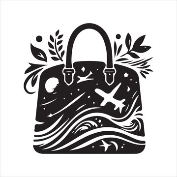 Bag vector art design black and white