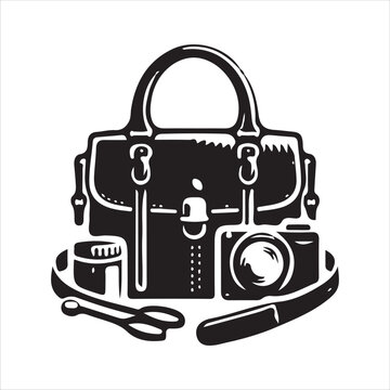 Bag vector art design black and white
