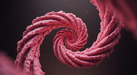 Fototapete - Abstract Pink Spiral Swirl Shape on Dark Background Artistic Concept for Digital Art and Design Projects and Creative Inspiration