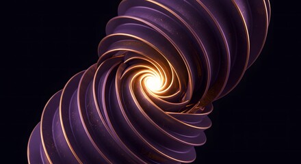 Fototapete - Abstract Spiral Shape with Light Inside - Creative Geometric Design with Gradient Texture and Circular Motion for Modern Art Concept