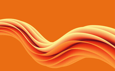 Poster - orange wave background