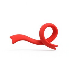 Poster - Red Ribbon Loop Abstract 3D Render